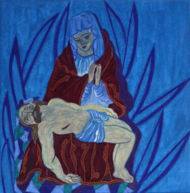 Peinture intitulée "Piétà Mia" par Laure Barlet, Œuvre d'art originale, Huile