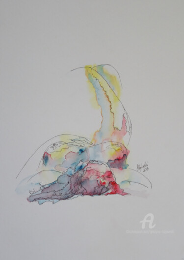 Malerei mit dem Titel "akt-i-hajewski-gc-g…" von Grazyna Hajewski, Original-Kunstwerk, Aquarell