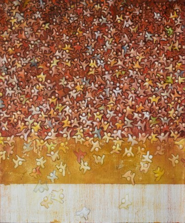 Peinture intitulée "Surpopulation Venise" par Pascal Buffard, Œuvre d'art originale