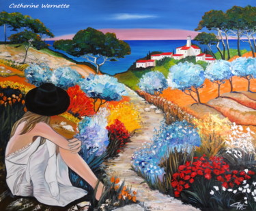 PARFUMS de PROVENCE Peinture intitulée "PARFUMS de PROVENCE" par Catherine Wernette, Œuvre d'art originale, Huile