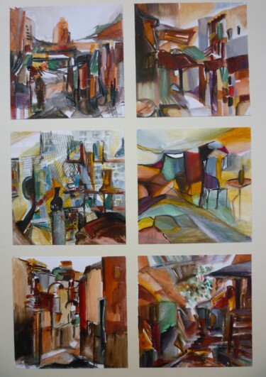 Peinture intitulée "Carnet de voyage -…" par Christelle Veron Cherbonnier, Œuvre d'art originale