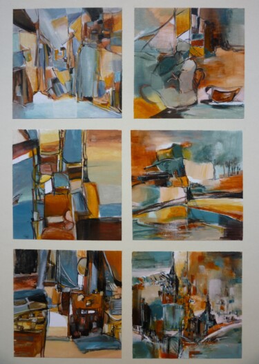 Peinture intitulée "Carnet de voyage-pa…" par Christelle Veron Cherbonnier, Œuvre d'art originale, Acrylique