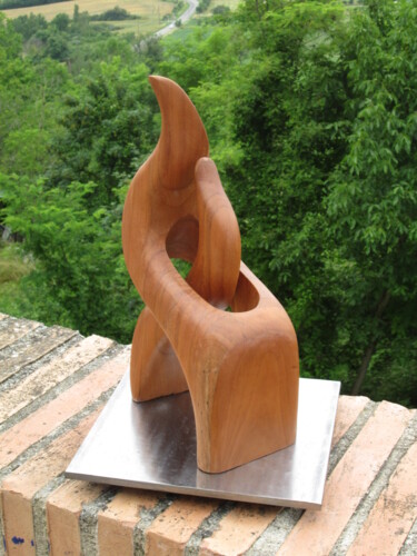Sculpture intitulée "electrons-libres.jpg" par Eric Glachant (Rico), Œuvre d'art originale, Bois