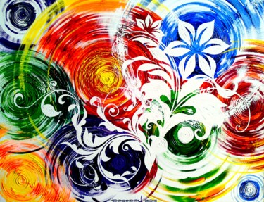 Painting titled "Flower called Rinia" by Plamen Ivanov, Original Artwork, Acrylic