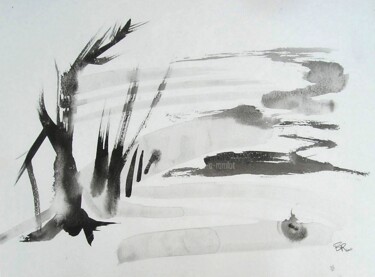 Salagou No1 eauVent.jpg Malerei mit dem Titel "Salagou No1 eauVent…" von Ev.A. Ramlot, Original-Kunstwerk, Tinte