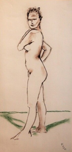 Dessin intitulée "N.R. N° 7" par R. Cavalié, Œuvre d'art originale, Conté