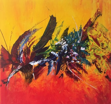 Peinture intitulée "Effervescence" par Hkine, Œuvre d'art originale, Acrylique