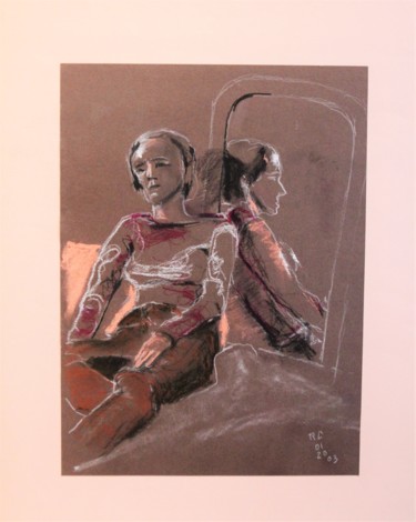 Dessin intitulée "N.R. N° 12" par R. Cavalié, Œuvre d'art originale, Craie