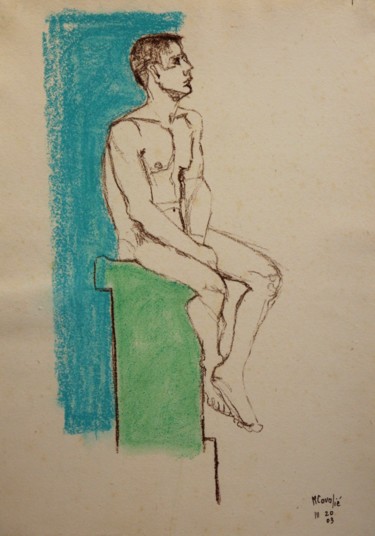 Dessin intitulée "N.R. N° 16" par R. Cavalié, Œuvre d'art originale, Conté