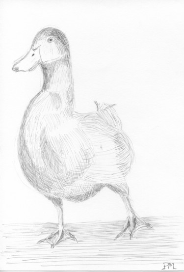 Dessin intitulée "l'inspecteur Canard…" par Philip Moreau, Œuvre d'art originale, Stylo à bille