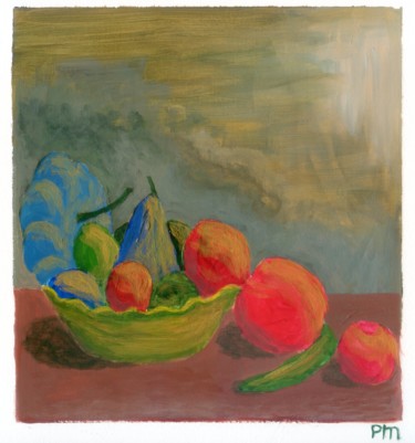 Peinture intitulée "nature morte MA" par Philip Moreau, Œuvre d'art originale, Acrylique