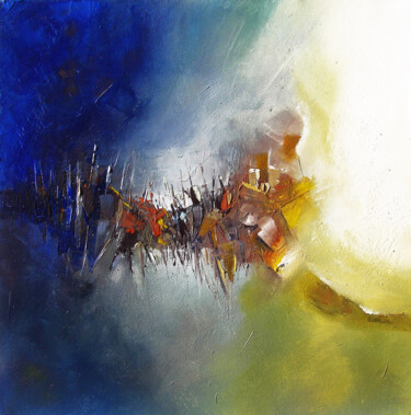 Painting titled "Terre promise" by Jerome Poumes, Original Artwork, Acrylic Mounted on Wood Stretcher frame