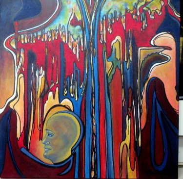 Peinture intitulée "social-media-leakin…" par Marianne Charlotte Mylonas-Svikovsky (Marlo), Œuvre d'art originale, Acrylique