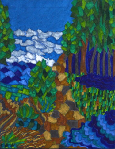 Peinture intitulée "Le chemin" par Laure Barlet, Œuvre d'art originale, Huile
