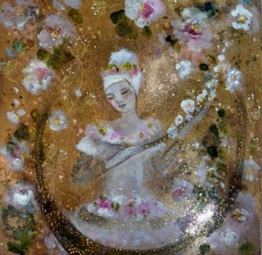 绘画 标题为“La muse des jardins” 由Loetitia Pillault, 原创艺术品, 丙烯