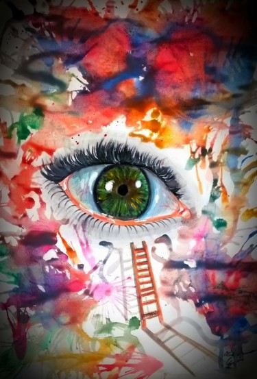 Painting titled "Anima fragile.jpeg" by Francesco Graci, Original Artwork, Watercolor