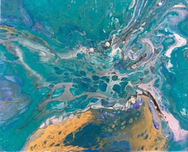 Peinture intitulée ""Ma plage en Corse"" par Adina De Souzy, Œuvre d'art originale