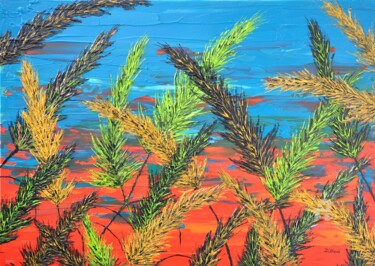绘画 标题为“Grass And Turquoise…” 由Daniel Urbaník, 原创艺术品, 丙烯