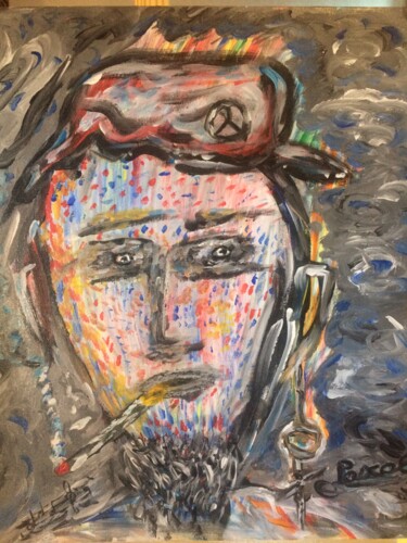 Peinture intitulée "Fumée bleue allergie" par Pascal 5, Œuvre d'art originale, Acrylique