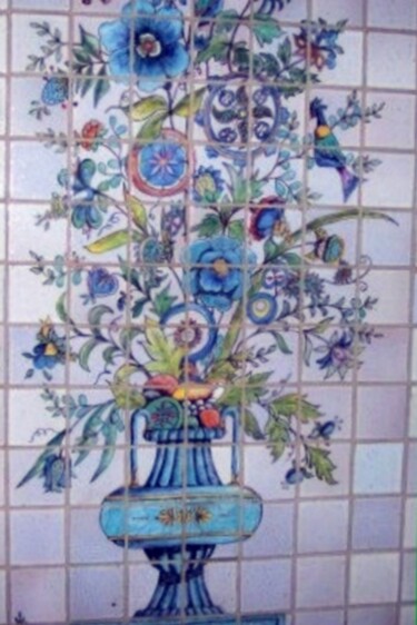 Peinture intitulée "decoration-salle-de…" par Monette O'Neill, Œuvre d'art originale, Émail