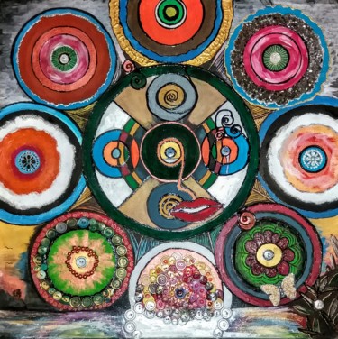 绘画 标题为“Ewolucja 60 x 60 cm” 由Agnieszka Werner (AgaweART), 原创艺术品, 丙烯
