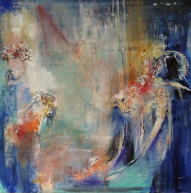 Painting titled "allons-y" by Isabelle Reygaerts, Original Artwork, Oil Mounted on Wood Stretcher frame