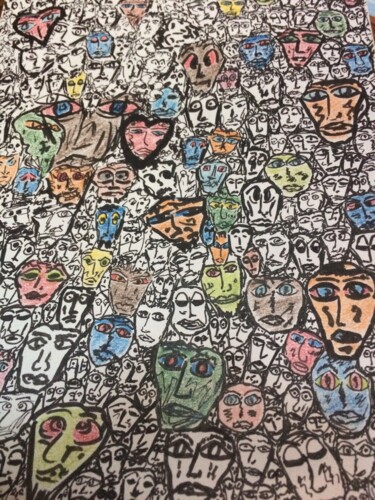 Dessin intitulée "Cosmopolite" par Pascal 5, Œuvre d'art originale