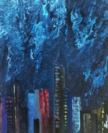 Peinture intitulée "Storm" par Hkine, Œuvre d'art originale, Acrylique