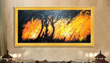 绘画 标题为“SAVANNA” 由Alexey Smirnov (SAVART), 原创艺术品, 搪瓷 安装在木板上