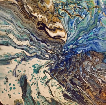 Peinture intitulée "« Tu es rivière, mo…" par Adina De Souzy, Œuvre d'art originale