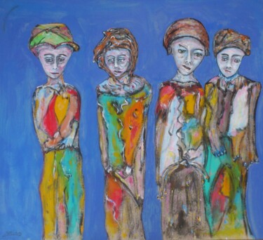 Peinture intitulée "Labyrinthes-créatur…" par Bruno Briatte, Œuvre d'art originale, Acrylique