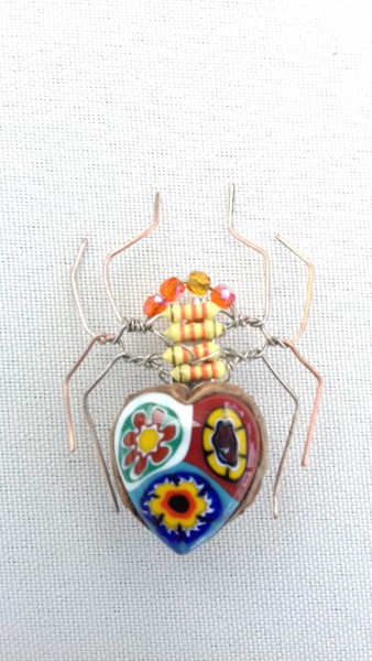Artisanat intitulée "broche : l'Araignée…" par Zampo, Œuvre d'art originale