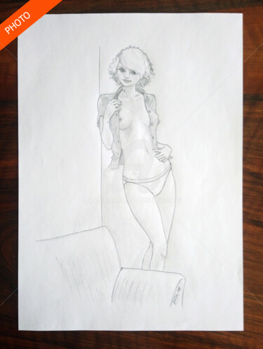 Dessin intitulée "Étude de personnage…" par Julien Cachemaille, Œuvre d'art originale, Graphite