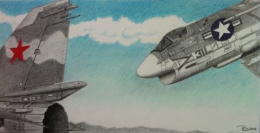 图画 标题为“"Guerre des étoiles"” 由Philippe Barluet, 原创艺术品, 铅笔