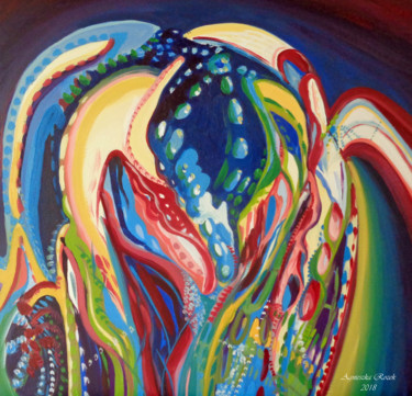 Peinture intitulée "Deformation Atomique" par Agnieszka Rozek, Œuvre d'art originale, Huile