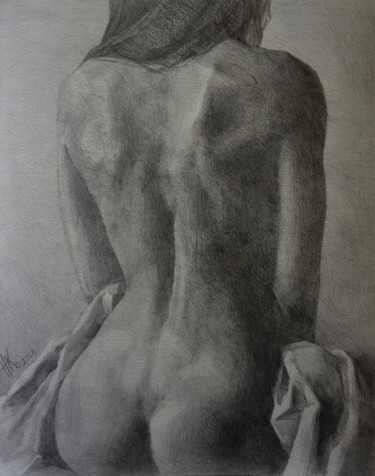Body. Study #0096 Tekening getiteld "Body. Study #0096" door Zhanna Kondratenko, Origineel Kunstwerk, Potlood