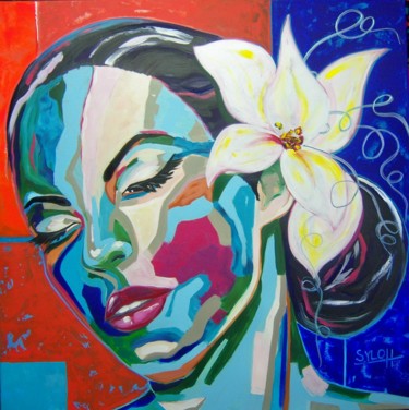 Peinture intitulée ""La fille des Iles"" par Sylvie Lohmann, Œuvre d'art originale, Acrylique Monté sur Châssis en bois