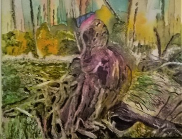 Painting titled "CREPUSCULE" by Michele Glaize, Original Artwork, Acrylic