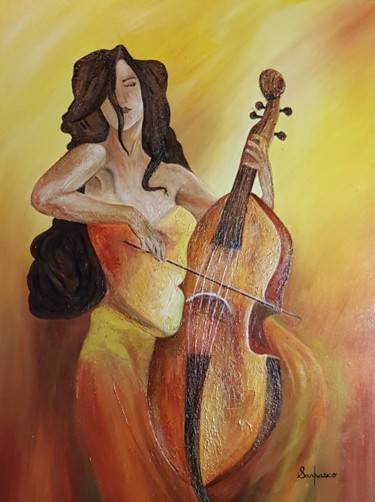 "peinture huile - fe…" başlıklı Tablo Sanpasco tarafından, Orijinal sanat, Petrol