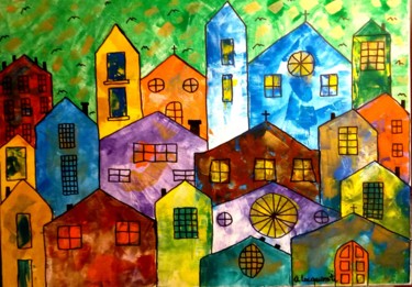 HO COLORATO MATERA Pittura intitolato "HO COLORATO MATERA" da Mateci-Antonio Lucio Rudy Lacquaniti, Opera d'arte originale