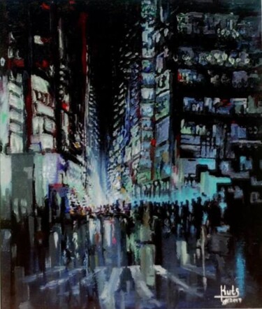 Painting titled "Foreign night." by Black Wonders Ent., Original Artwork, Acrylic