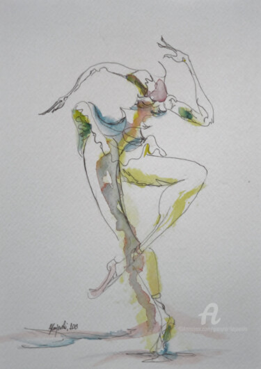 Malerei mit dem Titel "bewitch-hajewski-gc…" von Grazyna Hajewski, Original-Kunstwerk, Aquarell