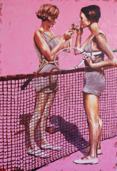 绘画 标题为“Retro tennis.” 由Igor Shulman, 原创艺术品, 油