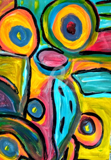 Painting titled "Les espaces" by Tomy, Original Artwork, Acrylic