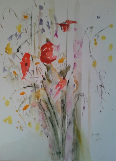 「Herbes folles」というタイトルの絵画 Maryse Tisnésによって, オリジナルのアートワーク, 水彩画