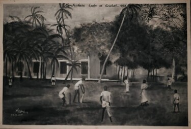 绘画 标题为“Sri Lankan's Cricke…” 由Mindika Fonseka, 原创艺术品, 油 安装在木质担架架上