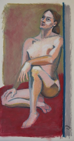 Dessin intitulée "N°766   Jalousie" par R. Cavalié, Œuvre d'art originale, Pastel