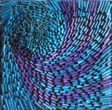 Spirale - 3D Recyclingbild Skulptur mit dem Titel "Spirale - 3D Recycl…" von Eva Fazakas, Original-Kunstwerk