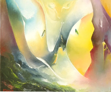 Peinture intitulée "ELEPHANTESQUE" par Ma, Œuvre d'art originale, Huile