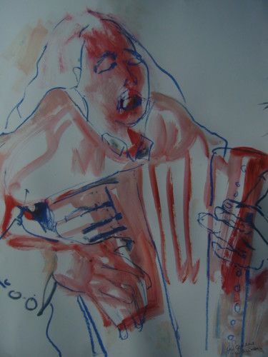 Peinture intitulée "La chanteuse" par Nadine Nacinovic, Œuvre d'art originale, Acrylique